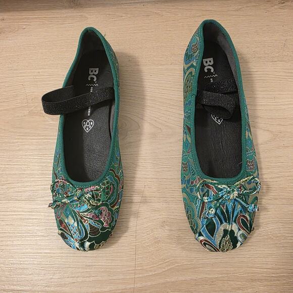 BC Footwear Anthropologie Green Mary Jane Somebody New Ballet Flats Size 7 - Picture 5 of 10